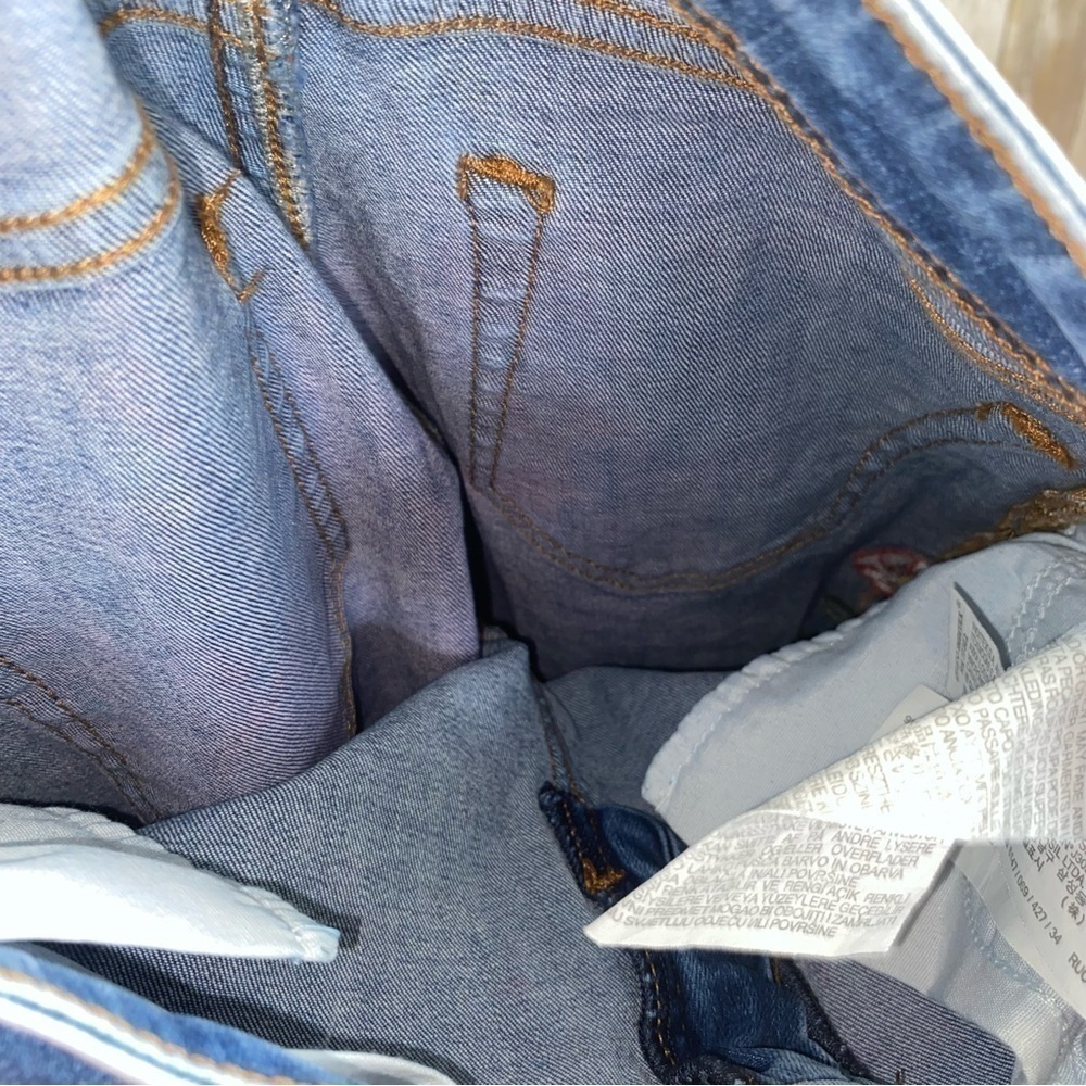 Zara Floral Embroidered Jeans Ankle Crop Skinny Blue Denim Size 2 - Picture 9 of 10